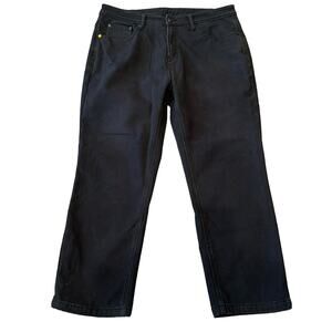 CAT Caterpillar Fleece Lined Black Canvas Work Pant 38 x 30" Insulated